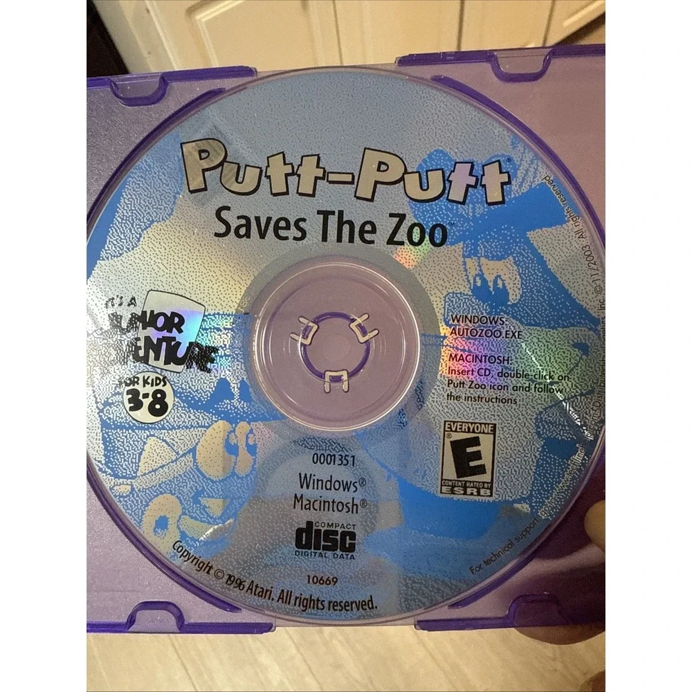 PC CD ROM Putt-Putt Saves the Zoo MAC VINTAGE/ COLLECTIBLE Video Game